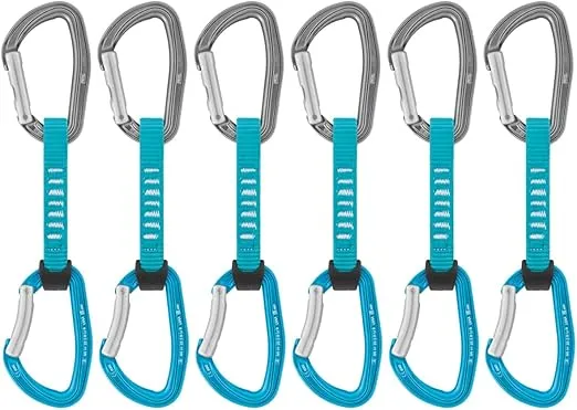 Petzl DJINN AXESS Quickdraws - 6-Pack of Durable, Lightweight Quickdraws for Sport, Trad, and Aid Climbing