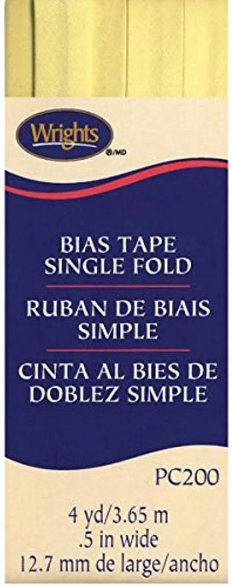 Wrights Single Fold Bias Tape, 1/2 by 4-Yard, Baby Maize