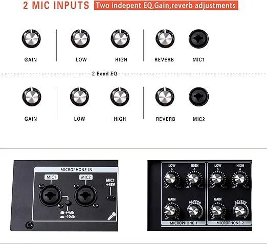 Coolmusic BP60D 120W Battery Powered Acoustic Guitar Amplifier- Portable Bluetooth Speaker with Reverb Chorus Delay Effect, 7 Inputs