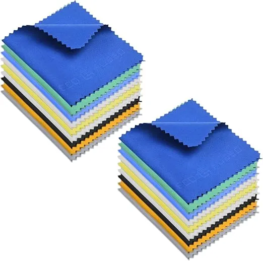 Microfiber Cleaning Cloth - 5.5x3'' Microfiber Cloth - Pack of 18 Lens Cleaning Wipes - Cleaning Cloth for Glasses, Eyeglasses, Camera Lens & Phones