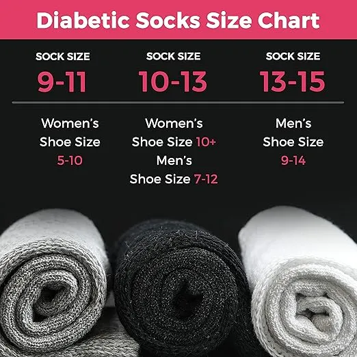 Diabetic Ankle Socks Mens Womens Non-Binding Socks Loose Fit 6 Pairs Debra Weitzner