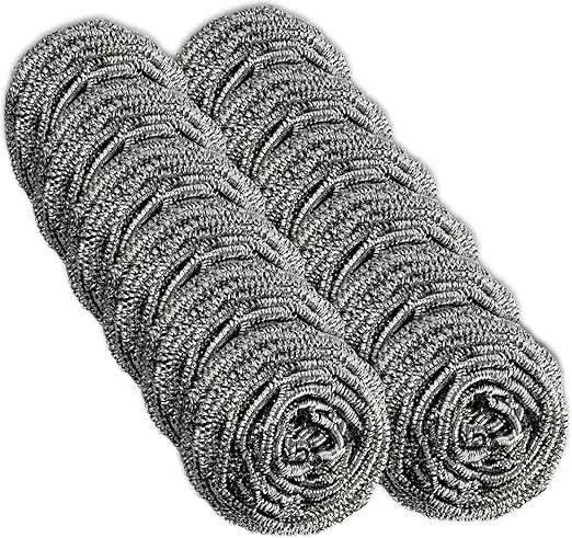 12 Pack Stainless Steel Scourers by Scrub It – Steel Wool Scrubber Pad Used for Dishes, Pots, Pans, and Ovens. Easy scouring for Tough Kitchen Cleaning.