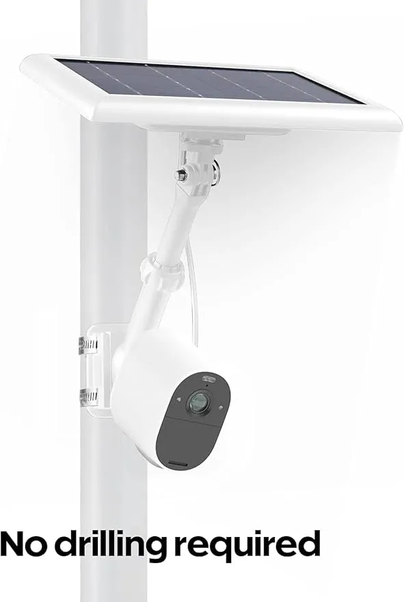 Wasserstein 2-in-1 Universal Pole Mount for Camera & Solar Panel Compatible with Wyze, Blink, Ring, Arlo, Eufy Camera (White)
