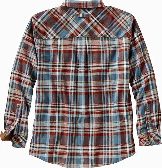 Legendary Whitetails Men's Buck Camp Flannel, Long Sleeve Plaid Button Down Casual Shirt, Corduroy Cuffs