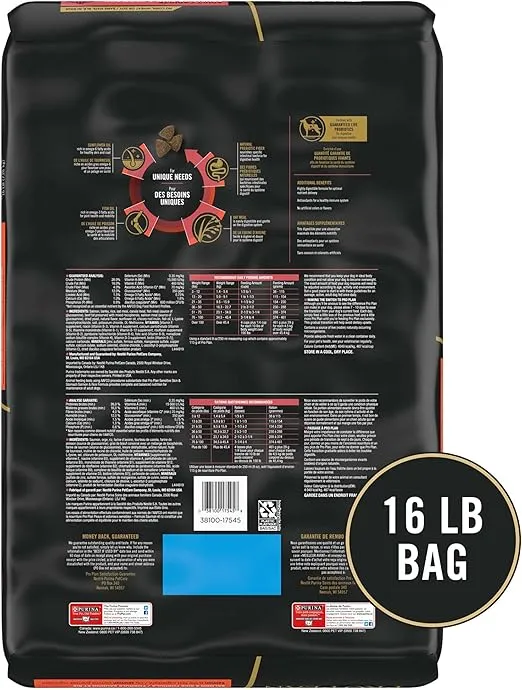 Purina Pro Plan Sensitive Skin and Stomach Dog Food Dry, Adult Salmon & Rice Formula, Digestive Health - 16 lb. Bag