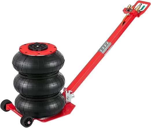 Triple Bag Air Jack 3 Ton/6600 lbs Airbag Jack Pneumatic Jack Lift Up to 15.75 Inch 3-5S Fast Lifting Air Jack Trucks Heavy Duty for Cars with Adjustable Long Square Handle Red