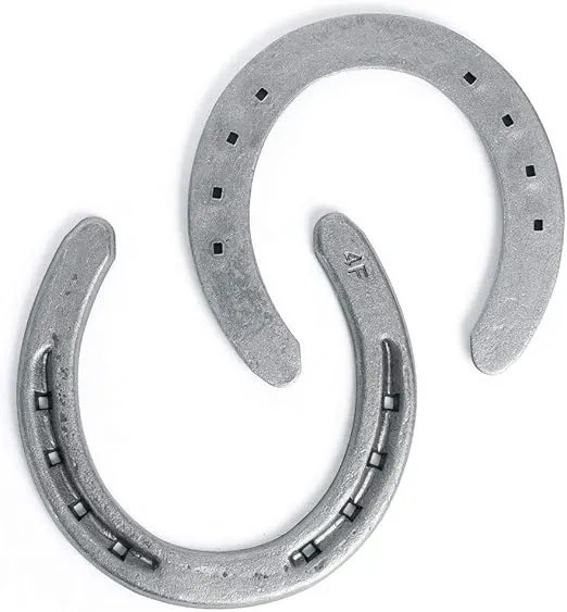 Steel Horseshoes Set for Horses, Crafts, Decorations and Backyard Games - Size 1 - R4-F - Sand Blasted 10 Shoes