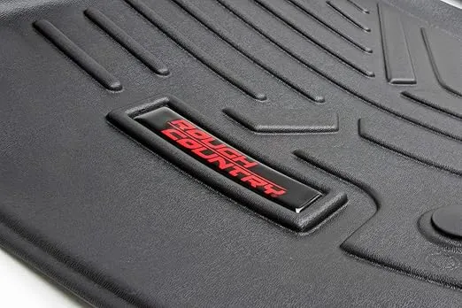 Rough Country All Weather Front Floor Mat for Chevy Silverado/GMC Sierra 1500/2500HD/3500HD CrewCab (2019-24) - FR Bench Seat, Non-Slip, Waterproof, Front Floor Mat