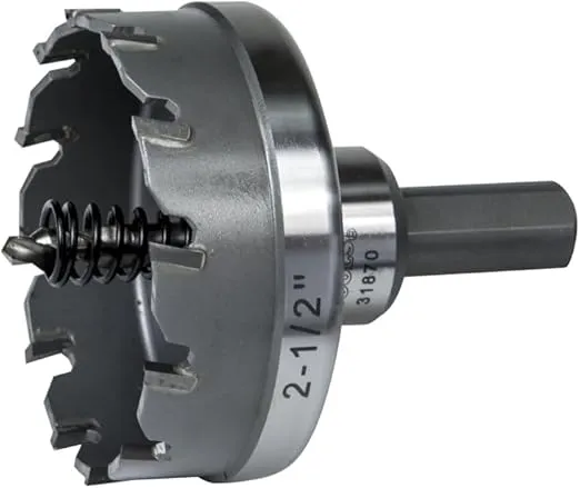 Klein Tools 31870 Heavy Duty Hole Cutter, 2-1/2-Inch Carbide Hole Cutter Cuts Stainless Steel, Mild Steel, Iron, and Copper