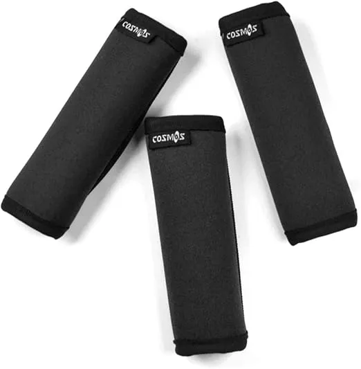 Cosmos Pack of 3 Neoprene Luggage Handle Wrap Handle Grip Luggage Identifier for Travel Bag Luggage Suitcase (Black Color)