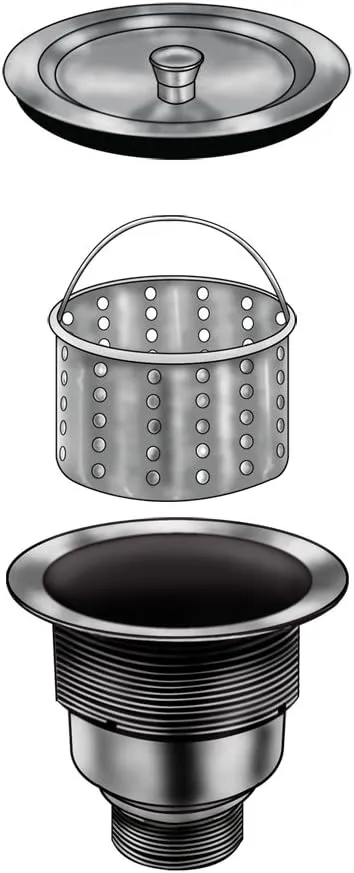 Ruvati RVA1025 Kitchen Sink Basket Strainer, Stainless Steel