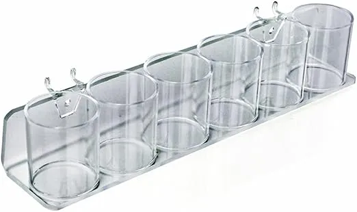 Azar Displays 225590-2pack 6-Cup Display Tray for Pegboard/Slatwall (Pack of 2)