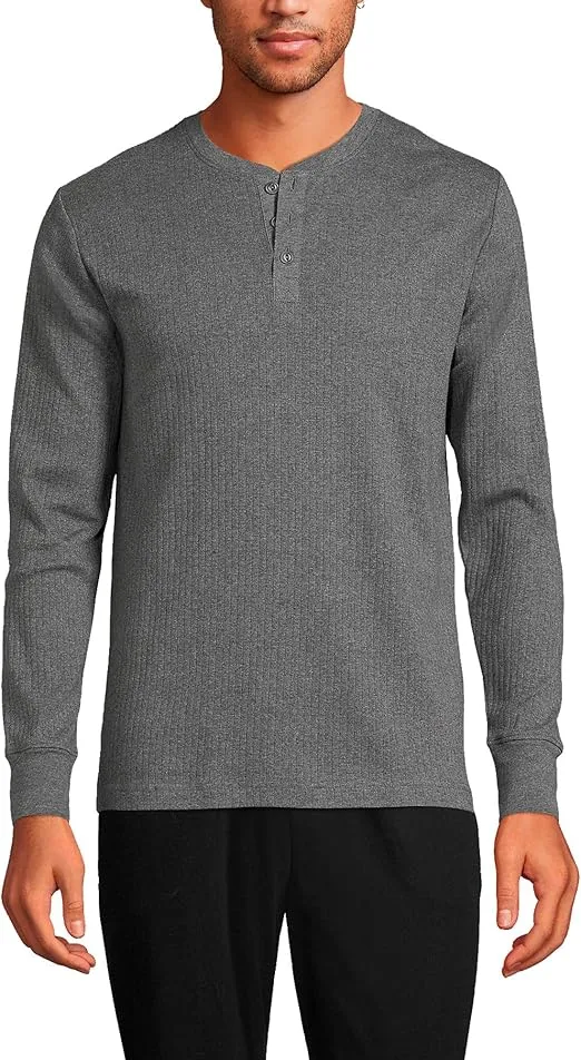 Lands' End Men's Knit Rib Henley