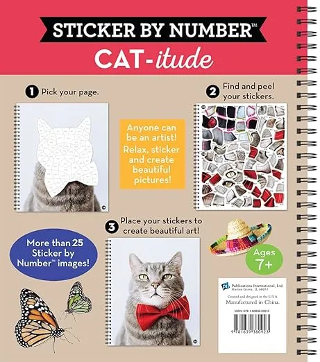 Brain Games - Sticker by Number: Cat-itude