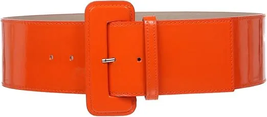 beltiscool Ladies High Waist Wide Patent Fashion Plain Leather Belt
