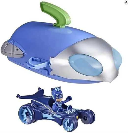PJ Masks 2-in-1 HQ Playset, Headquarters and Rocket Preschool Toy for Kids Ages 3 and Up, Includes Catboy Action Figure and Cat-Car Vehicle