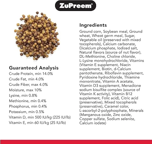 ZuPreem NutBlend Bird Pellets, Daily Bird Food for Cockatiel, Lovebird, Quaker, Small Conure, Lorikeet, Core Nutrition for Medium Birds, Made in USA, Cockatiel Food, Lovebird Food (M, 2 lb)