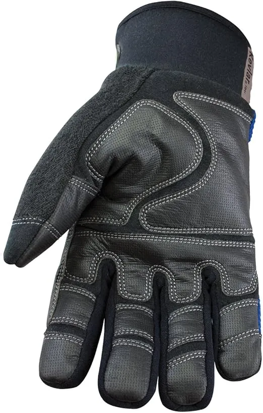 Youngstown Glove Cut Resistant Waterproof Winter Synthetic Work Gloves For Men - Kevlar Lined, Insulated for Winter/Cold - Blue, Large