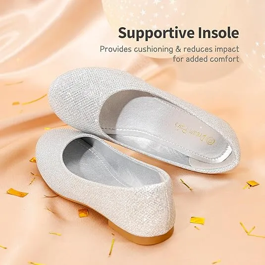 DREAM PAIRS Girls Dress Shoes Slip on Ballerina Flats for Wedding/Party