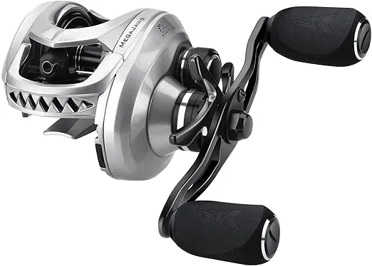 KastKing MegaJaws Baitcasting Fishing Reel, New AutoMag Dual Braking System Baitcaster Fishing Reel, Only 6.7oz, 17.64 LBs Carbon Fiber Drag, 11+1 Shielded BB, High Speed 5.4:1 to 9.1:1 Gear Ratios