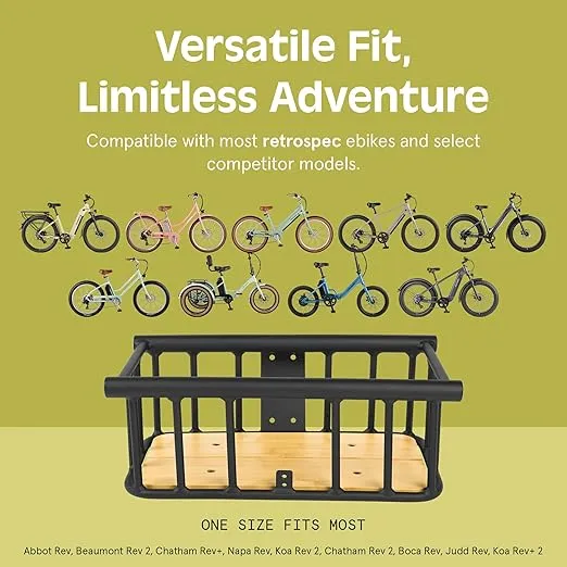 Retrospec Tote & Tote Plus Ebike Basket Lightweight, Aluminum Front Basket for Electric Bikes