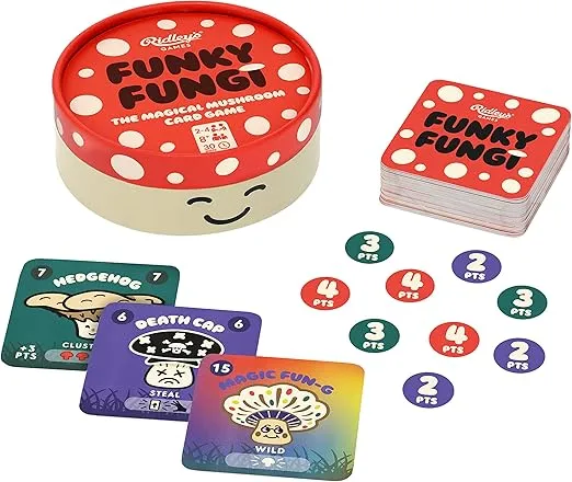 Ridley's Games: Funky Fungi The Mushroom Card Collecting Game | Simple Family Game with Fun Twists | 2-4 Players for Ages 8+ with 30-Minute Game Play Time