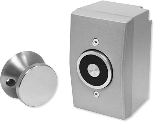 Seco-Larm DH-151SQ Magnetic Door Holder, Surface-Mount, Adjustable Armature Plate, 33-lb Holding Force, Cast Aluminum Faceplate, Built-in Voltage Spike Suppressor, Low Profile Design