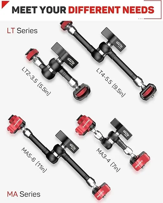 IFOOTAGE 11'' Magic Arm, Adjustable Spider Crab Magic Arm with Shoe Mount and 1/4'' & 3/8" Tripod Screw for DSLR Camera Rig/Camcorder/LCD Monitor Video Vlog Rig w/Smartphone etc - MA5-6