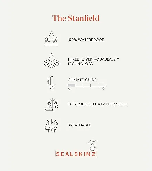 SEALSKINZ | Stanfield | Unisex Waterproof Extreme Cold Weather Mid Length Merino Wool Lined Socks