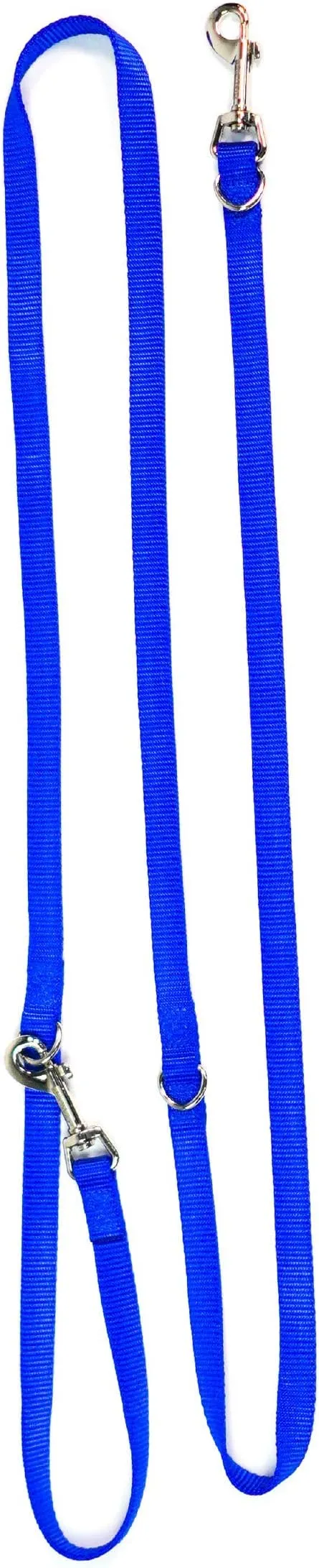 Blue-9 Multi-Function Hands Free Dog Leash, Double Attachment 6 Foot Adjustable Lead for Obedience, Running, and Agility Training (Blue, Medium Large)