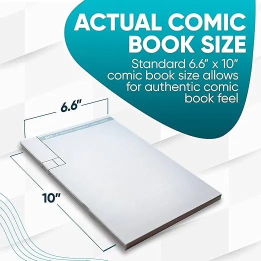 KOALA TOOLS - Blank Comic Book, Draw-It-Yourself Comic Sketch Book with Dynamic Panels, 6.6 x 10 Inches, 28 Pages, Pack of 1