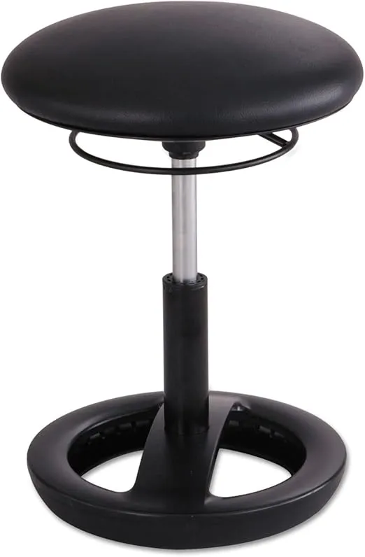 Safco Twixt Active Movement Seating Chair, Ergonomic Support, Adjustable Height, Black Vinyl