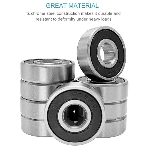 100 Pack 608-2RS Skateboard Bearing, Rolling Bearings, 8x22x7mm 608rs Bearing