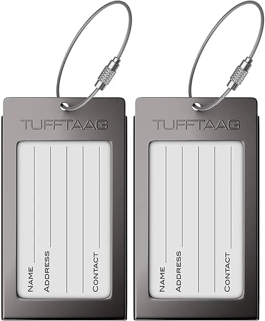Luggage Tags Business Card Holder by TUFFTAAG - Durable Travel ID Bag Tag in Multiple Color Options, Perfect for Suitcases, Backpacks, and Carry-Ons, Easy Identification, Secure and Stylish