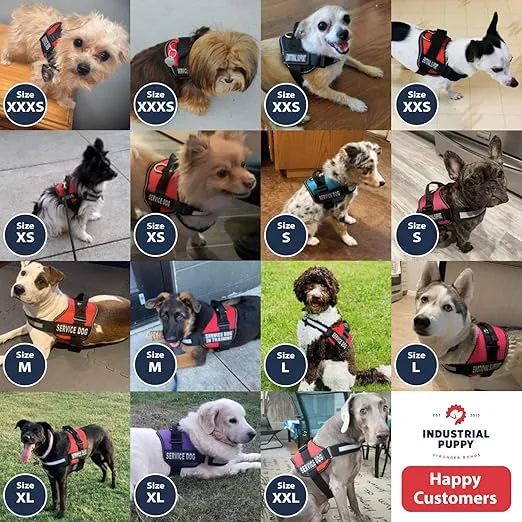 Emotional Support Dog Vest Harness with Reflective Straps, Interchangeable Patches, & Top Handle - ESA Dog Vest in 8 Sizes - Heavy Duty Emotional Support Dog Harness for Working Dogs (Red, XXXS)