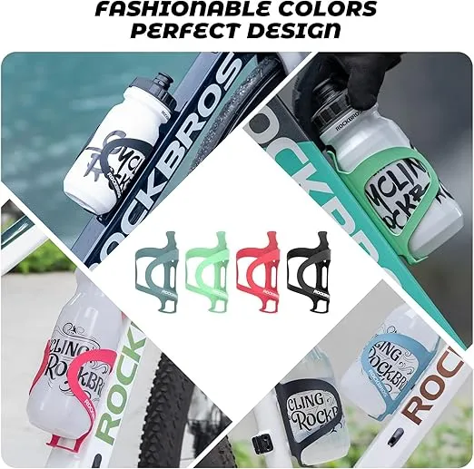 ROCKBROS Bike Water Bottle Cage Holder Lightweight Alloy Aluminum Bicycle Water Bottle Holder Cages Secure Hold Brackets