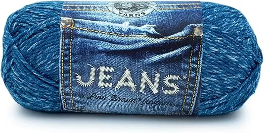 Lion Brand Yarn Jeans Yarn, Soft Yarn for Knitting and Crocheting, Yarn for Crafts, 1-Pack, Stonewash