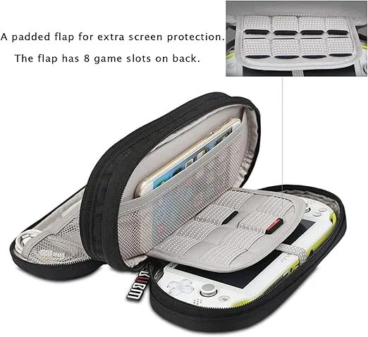 BUBM Double Compartment Storage Case Compatible with PS Vita and PSP, Protective Carrying bag, Portable Travel Organizer Case Compatible with PSV and Other Accessories, Black