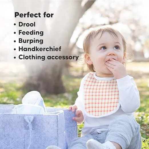 8-Pack Organic Baby Bibs for Boys, Girls - Soft Cotton Drooling and Teething Baby Bibs, Baby Girl Bibs, Baby Boy Bibs, Baby Drool Bibs for Baby Girl, Boy, Newborn Infant Bibs (Sweet Charm)