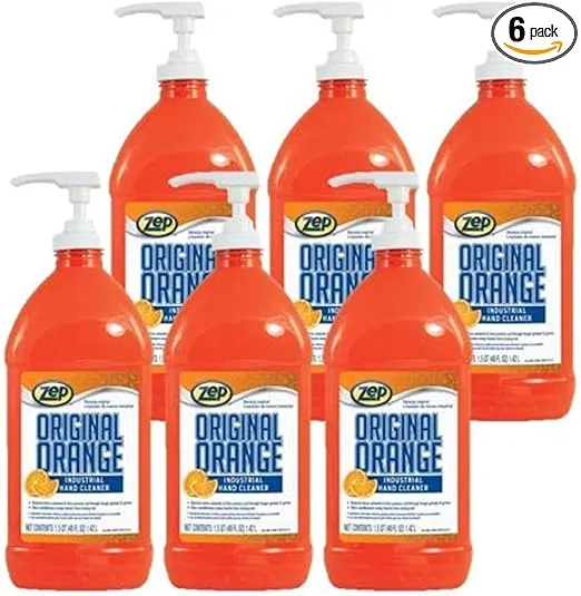 Zep Original Orange Industrial Hand Cleaner 48 Oz (Case of 6) - R45710- Contains Natural Citrus Solvents and Pumice To Remove Industrial Grease And Grime
