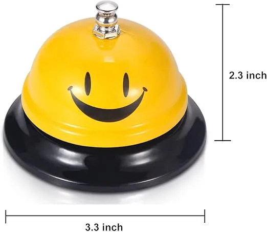EMDMAK Call Bell, Service Bell for The Porter Kitchen Restaurant Bar Classic Concierge Hotel (3.35 Inch Diameter) (Yellow)