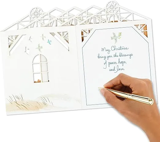 Hallmark Paper Wonder Displayable Religious Pop Up Christmas Card (Nativity Scene)