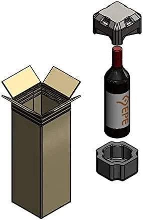 USA Universal Single Bottle Wine Shipping Box - 1 Pack - All-in-One Protective Shipper with High Recycled PE Foam - Eco-Friendly, Recyclable, Secure Wine Packaging