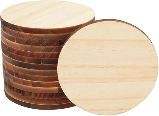 Bright Creations Unfinished Wood Circles for Crafts, Wood Burning, Engraving (4 in, 15 Pack)