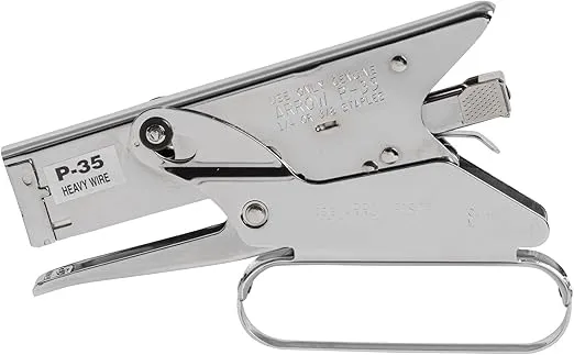 Arrow P35 Heavy Duty Handheld Plier Stapler for Crafts, Office, and Insulation, Uses 1/4-Inch and 3/8-Inch Staples , Silver