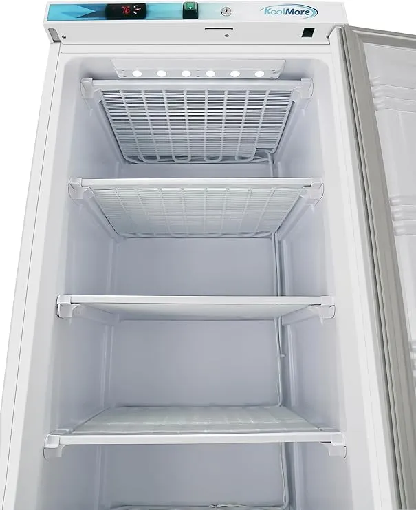 KoolMore KM-FMD12WH 12 Cu. ft. Commercial Reach-in Freezer in White Manual Defrost, Solid Door