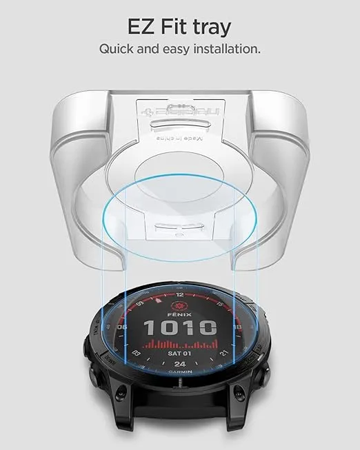 Spigen Tempered Glass Screen Protector [GlasTR EZ FIT] designed for Garmin Fenix 8 (51mm) / Fenix 7X series (51mm) / Epix Pro (51mm) - 2 Pack