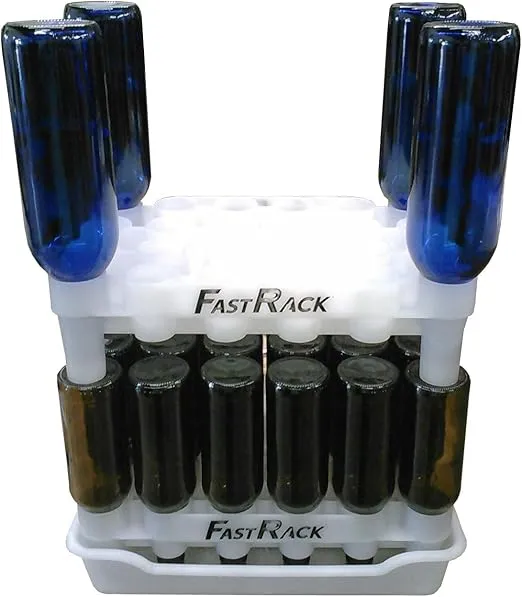 FastRack Bottle Drying Rack & Tray Kit - Bottle Drying Tree Alternative; Dry or Store Your Beer, Wine or Bomber/Belgian Bottles; Add to Your Home Brewing Supplies