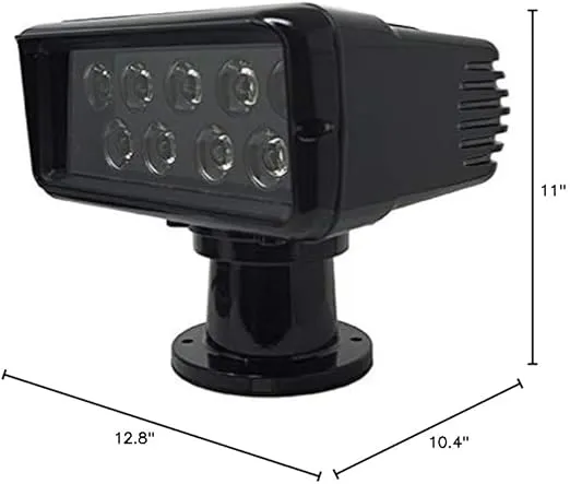 ACR RCL-100 LED Searchlight - (Black) High-Intensity LED Performance Searchlight with Remote Controlled Wired Point Pad and 220,000 Candela Brightness - Over 900 Meters Beam Distance
