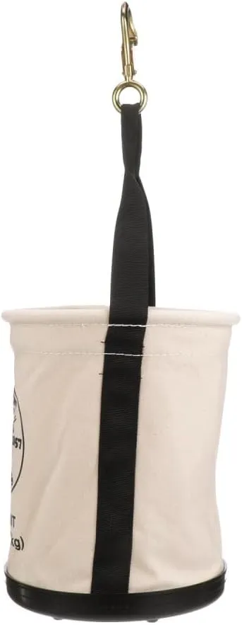 Klein Tools 5109SLR Canvas Bucket, All-Purpose Tool Bucket with Plastic Bottom with Drain Holes, Work Bucket is Load Rated Up to 150-Pounds